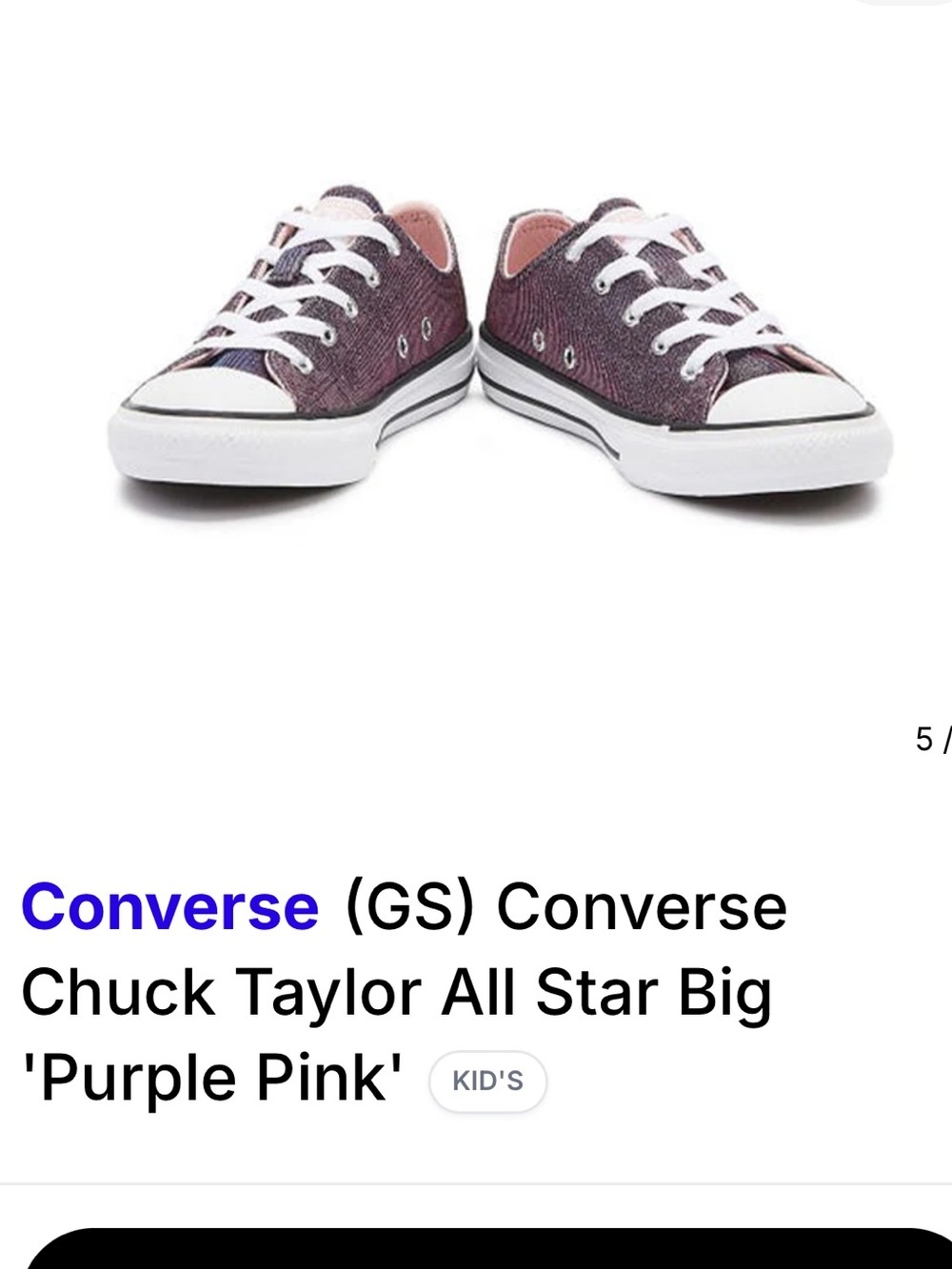 Converse Low-Top Canvas Sneakers in Metallic Purple, NWOT